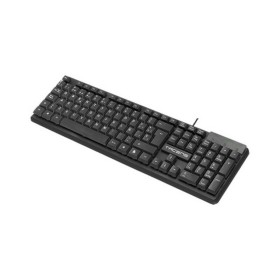 Keyboard and Wireless Mouse Q-Connect KF17988 Black Spanish Qwerty | Tienda24 Tienda24.eu