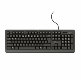 Drahtlose Tastatur Trust 24651 Qwerty US Silberfarben Schwarzweiß | Tienda24 Tienda24.eu