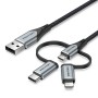 Cabo USB Vention CQJHF 1 m Cinzento | Tienda24 Tienda24.eu