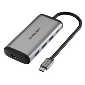 Hub USB 7 Puertos NGS WONDER DOCK 7 HDMI USB C 4K 5 Gbps Gris | Tienda24 Tienda24.eu