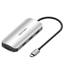 Hub USB Conceptronic DONN14G Noir Gris 100 W (1 Unité) | Tienda24 Tienda24.eu