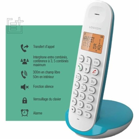 Téléphone fixe Logicom DECT ILOA 150 SOLO Turquoise de Logicom, Téléphones fixes et résidentiels - Réf : S7196319, Prix : 40,...