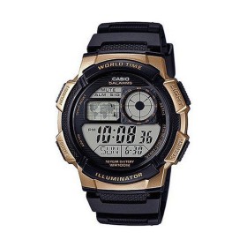 Relógio masculino Casio WORLD TIME ILLUMINATOR - 5 ALARMS, 10 YEAR BATTERY Preto (Ø 43 mm) (Ø 45 mm) (Ø 40 mm) de Casio, Reló...