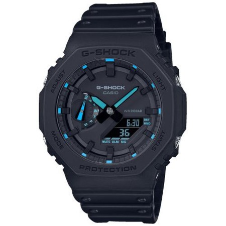 Relógio masculino Casio G-Shock OAK - NEON BLUE INDEX Preto (Ø 45 mm) de Casio G-Shock, Relógios com braselete - Ref: S722806...