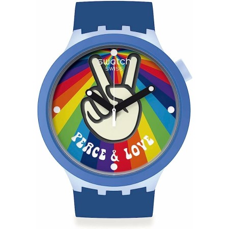 Men's Watch Swatch PEACE HAND LOVE (Ø 47 mm) by Swatch, Wrist Watches - Ref: S7263004, Price: 169,74 €, Discount: %