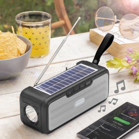 Altoparlante Wireless con Ricarica a Luce Solare e Torcia a LED Sunker