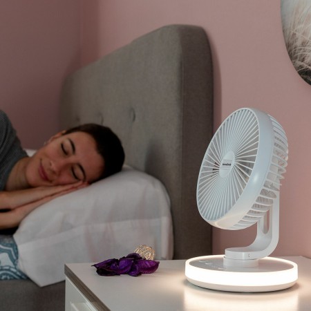 Rechargeable Desk Fan with LED FanLed InnovaGoods Ø6,6'' 4000 mAh | Tienda24 Tienda24.eu