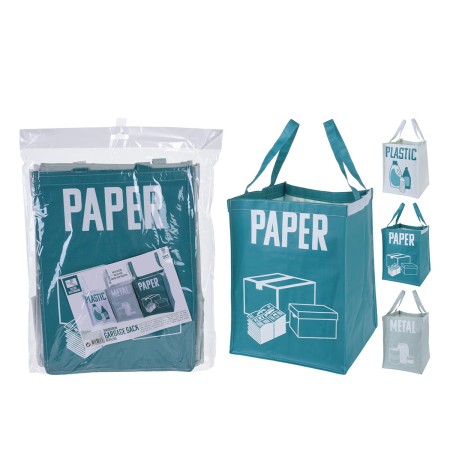 Rubbish Bags Paper-Plastic-Metal Pack of 3 units | Tienda24 Tienda24.eu