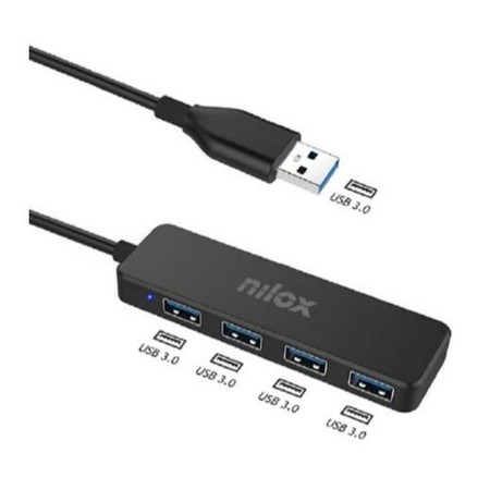 4-Port USB Hub Nilox NXHUB402 Black by Nilox, USB hubs - Ref: S77204956, Price: 11,69 €, Discount: %