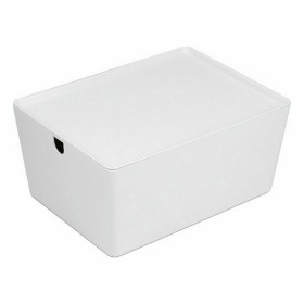 Jeu de Caisses de Rangement Empilables DKD Home Decor Fleurs Rayures Fuchsia Blanc Pêche Carton (37,5 x 37,5 x 18 cm) | Tienda24 Tienda24.eu