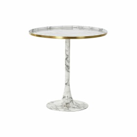 Table d'appoint DKD Home Decor 81 x 81 x 42 cm Doré Blanc Plastique Marbre Fer | Tienda24 Tienda24.eu