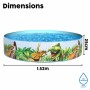 Bestway Piscina Rigida per Bambini PVC Dinosauri 183x38 cm +2 Anni Gia