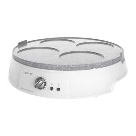 Máquina de Crepes Cecotec Fun Crepestone Twin 1200W Branco | Tienda24 Tienda24.eu