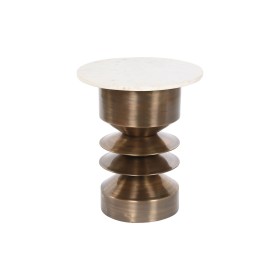 Table d'appoint Romimex Doré Argenté Acier inoxydable Verre trempé 55 x 55 x 55 cm | Tienda24 Tienda24.eu