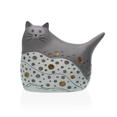 Figura Decorativa Versa Gris Gato | Tienda24 Tienda24.eu