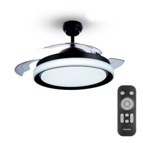 Ceiling Fan with Light Philips Atlas Black 35 W 28 W 4500 Lm (2700 K) by Philips, Ceiling Fans with Lamp - Ref: S7911260, Pri...