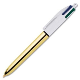 Bolígrafo Bic Dorado 4 colores de Bic, Bolígrafos de bola retráctiles - Ref: S7925776, Precio: 5,59 €, Descuento: %