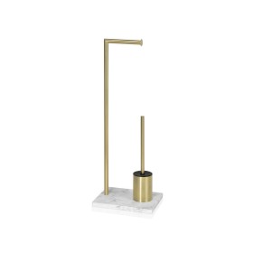 Toilet Paper Holder with Brush Stand Andrea House Golden by Andrea House, Toilet accessories - Ref: S7926033, Price: 73,34 €,...