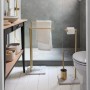 Toilet Paper Holder with Brush Stand Andrea House Golden by Andrea House, Toilet accessories - Ref: S7926033, Price: 73,34 €,...