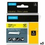 Laminated Tape for Labelling Machines Rhino Dymo ID1-12 Yellow Black 12 x 3,5 mm Self-adhesives (5 Units) by Dymo, Adhesive l...