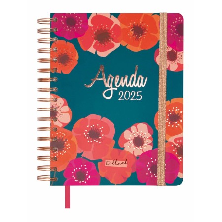 Diary Finocam Talkual Quarto 15,5 x 21,7 cm 2025 Flowers by Finocam, Appointment Books & Planners - Ref: S8437551, Price: 17,...