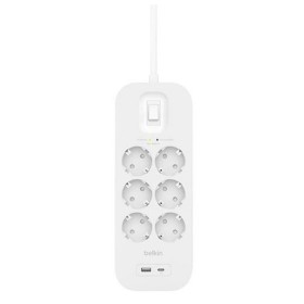 Power Socket - 6 Sockets with Switch Belkin Connect SRB002VF2M White by Belkin, Power Strips - Ref: S8437762, Price: 38,16 €,...