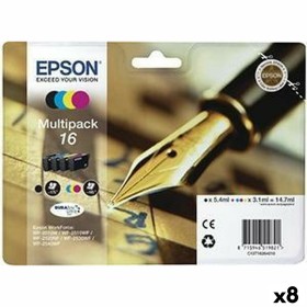 Original Tintenpatrone Epson Schwarz/Zyanblau/Magenta/Gelb (8 Stück) (1 Stück) von Epson, Toner und Druckertinte - Ref: S8437...