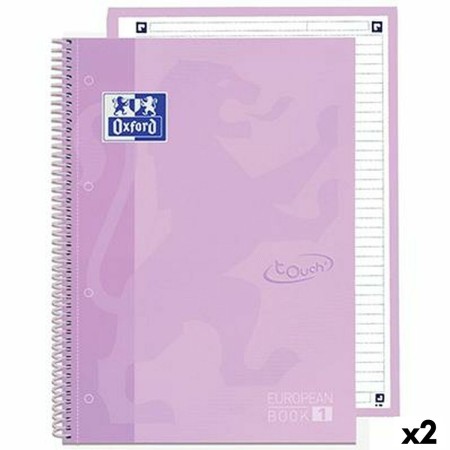 Cuaderno Oxford EUROPEANBOOK 1 Lavanda Pastel A4+ 80 Hojas 5 Piezas (2 Unidades) de Oxford, Cuadernos de anillas - Ref: S8438...