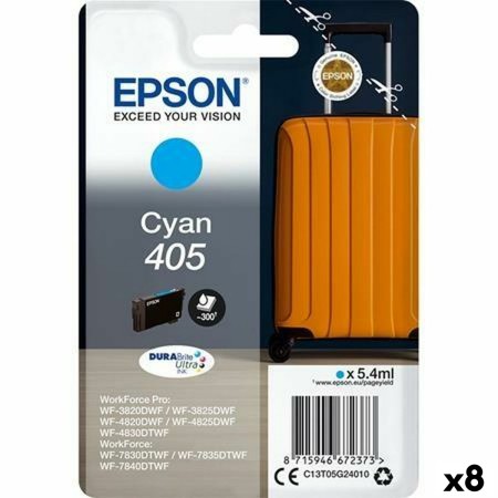 Original Tintenpatrone Epson Nº 405 Türkis (8 Stück) von Epson, Toner und Druckertinte - Ref: S8438080, Preis: 120,75 €, Raba...