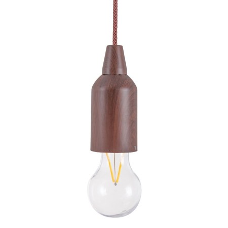 Bulb-shaped Lamp Pull & click Walnut by BigBuy Home, Pendant Lights - Ref: S8700404, Price: 7,53 €, Discount: %