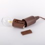 Bulb-shaped Lamp Pull & click Walnut by BigBuy Home, Pendant Lights - Ref: S8700404, Price: 7,53 €, Discount: %