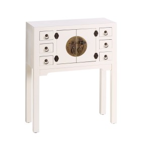 Meuble d'Entrée ORIENTE Blanc Bois Fer DMF 63 x 26 x 80 cm de BigBuy Home, Tables - Réf : S8800020, Prix : 181,06 €, Remise : %