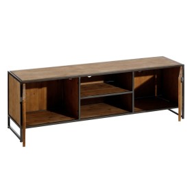 Meubles de télévision CÉSARE 150 x 40 x 49 cm Noir Métal Bois Marron de BigBuy Home, Tables et supports de télévision - Réf :...