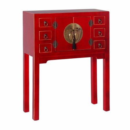 Console ORIENTE Iron MDF Wood Red Golden 63 x 26 x 80 cm by BigBuy Home, Tables - Ref: S8803292, Price: 164,52 €, Discount: %