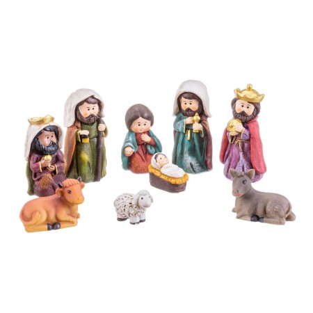 Decorazione Natalizia Multicolore Poliresina Natività/Presepe 9 cm (9 Pezzi) di BigBuy Christmas, Natale - Rif: S8803752, Pre...