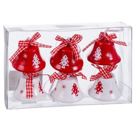 Décorations de Noël Blanc Rouge Métal Cloche 4,5 cm (6 Unités) de BigBuy Christmas, Noël - Réf : S8803983, Prix : 8,83 €, Rem...