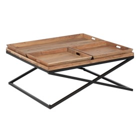 Table Basse Naturel Fer Bois de manguier 85 x 85 x 39 cm de BigBuy Home, Tables - Réf : S8804435, Prix : 197,53 €, Remise : %