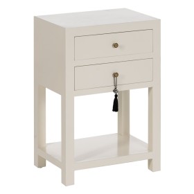 Nightstand Alexandra House Living White Metal Wood MDP 40 x 41 x 28 cm 2 drawers | Tienda24 - Global Online Shop Tienda24.eu