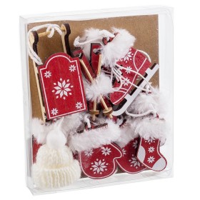 Adorno Navideño Blanco Rojo 13 X 11 X 2 CM (10 Unidades) de BigBuy Home, Navidad - Ref: S8806591, Precio: 6,52 €, Descuento: %