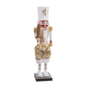 Adorno Navideño Blanco Dorado Soldado 11 x 9 x 38 cm de BigBuy Home, Navidad - Ref: S8807077, Precio: 20,24 €, Descuento: %