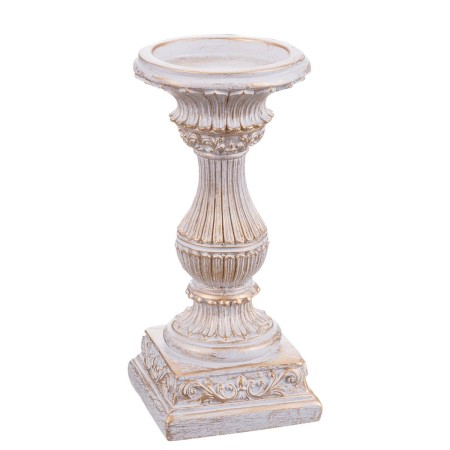 Candelabro Blanco Resina Navidad 9 x 9 x 19,5 cm | Tienda24 - Global Online Shop Tienda24.eu