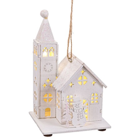 Christmas bauble White Church 8,5 x 7,5 x 14,5 cm by BigBuy Home, Christmas - Ref: S8807089, Price: 6,99 €, Discount: %