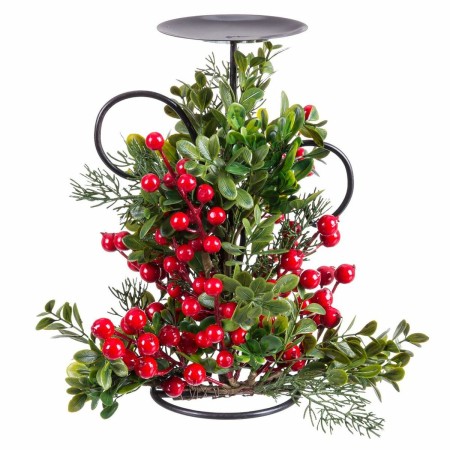 Candle Holder Red Green Metal Plastic Christmas 15 x 15 x 25 cm | Tienda24 - Global Online Shop Tienda24.eu