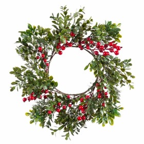 Couronne de Noël Rouge Vert Plastique 35 x 35 x 8 cm de BigBuy Home, Noël - Réf : S8807100, Prix : 13,85 €, Remise : %