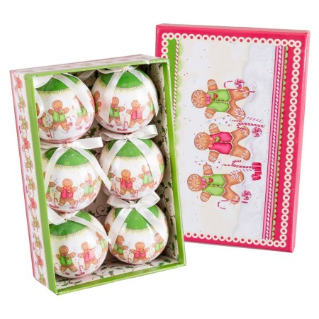 Bolas de Navidad Multicolor Polyfoam Ø 7,5 cm Muñeco Jengibre (6 Unidades) de BigBuy Home, Navidad - Ref: S8807128, Precio: 1...