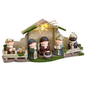 Crèche de Noël Multicouleur Céramique Bois MDF 33 x 10,5 x 17 cm (7 Pièces) de BigBuy Home, Noël - Réf : S8807173, Prix : 24,...