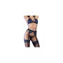 Unterwäsche-Set Chilirose Blau Schwarz S/M 4 Stücke von Chilirose, Dessous-Sets - Ref: M0403975, Preis: 24,21 €, Rabatt: %