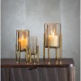 Candleholder Golden Crystal Steel 12 x 12 x 23 cm | Tienda24 - Global Online Shop Tienda24.eu