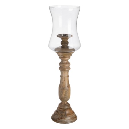 Candleholder Natural Wood Crystal 20 x 20 x 76 cm | Tienda24 - Global Online Shop Tienda24.eu