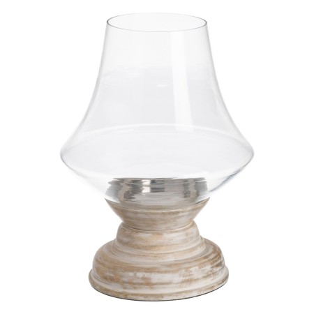 Portavelas Blanco Madera Cristal 23 x 23 x 34 cm | Tienda24 - Global Online Shop Tienda24.eu